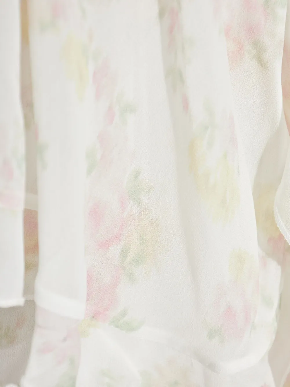 LoveShackFancy Avaline jurk met bloemenprint en ruches Wit