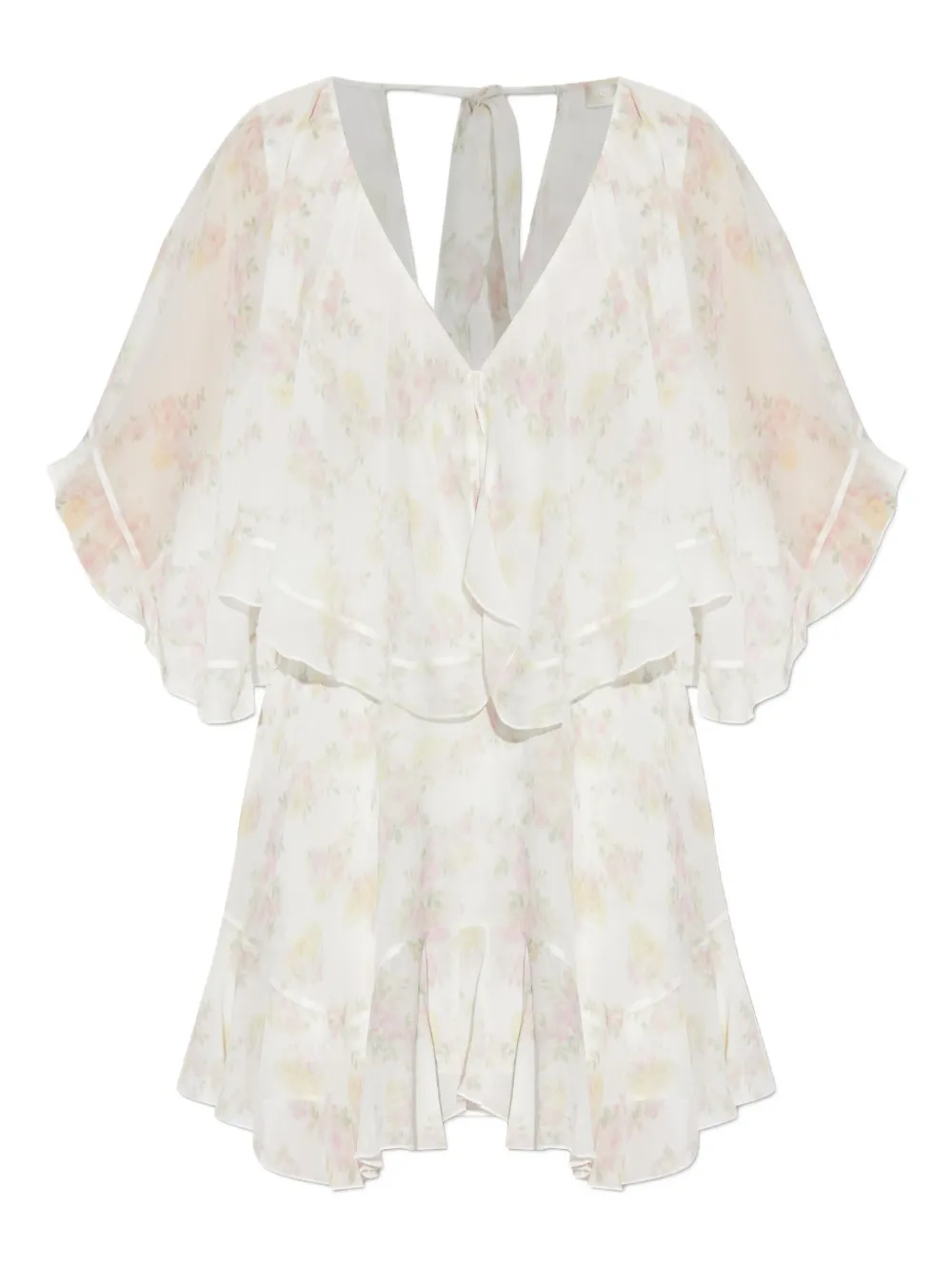 LoveShackFancy Avaline ruffled floral-print dress | White | Image 1