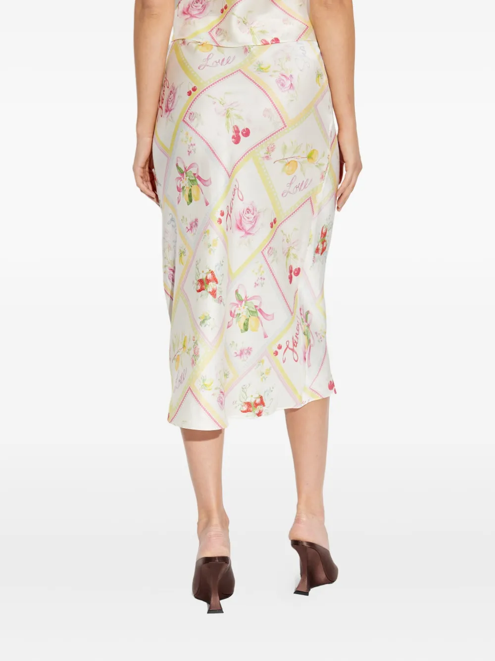 LoveShackFancy Rok met fruitprint en uitgesneden details Veelkleurig