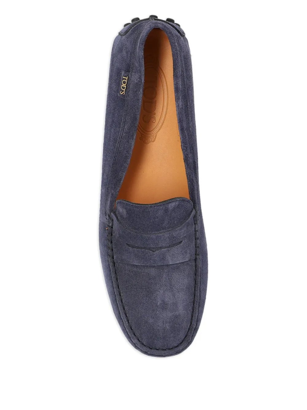 Tod's Gommino pebble-textured suede loafers Blue