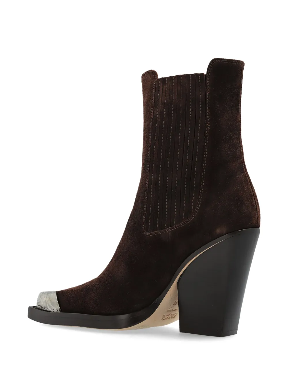 Paris Texas 100mm Dallas metallic-toe suede boots Brown