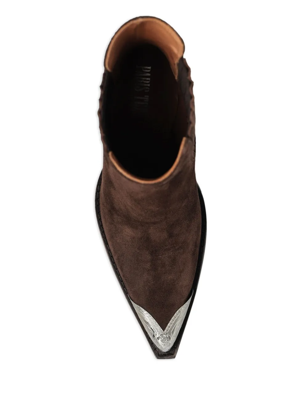 Paris Texas 100mm Dallas metallic-toe suede boots Brown