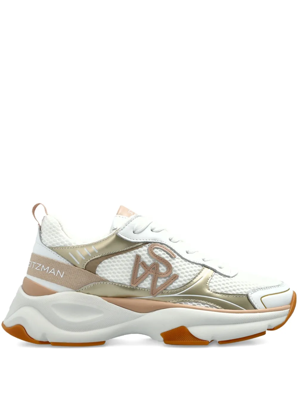 Stuart Weitzman logo-embellished sneakers WHITE BARELY BEIGE PLATINUM