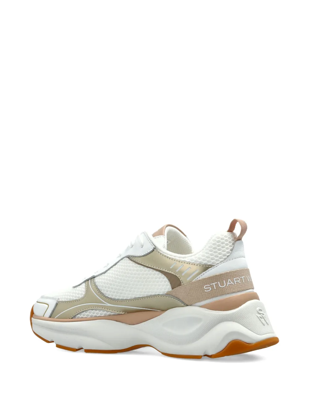 Stuart Weitzman Sneakers verfraaid met logo WHITE BARELY BEIGE PLATINUM