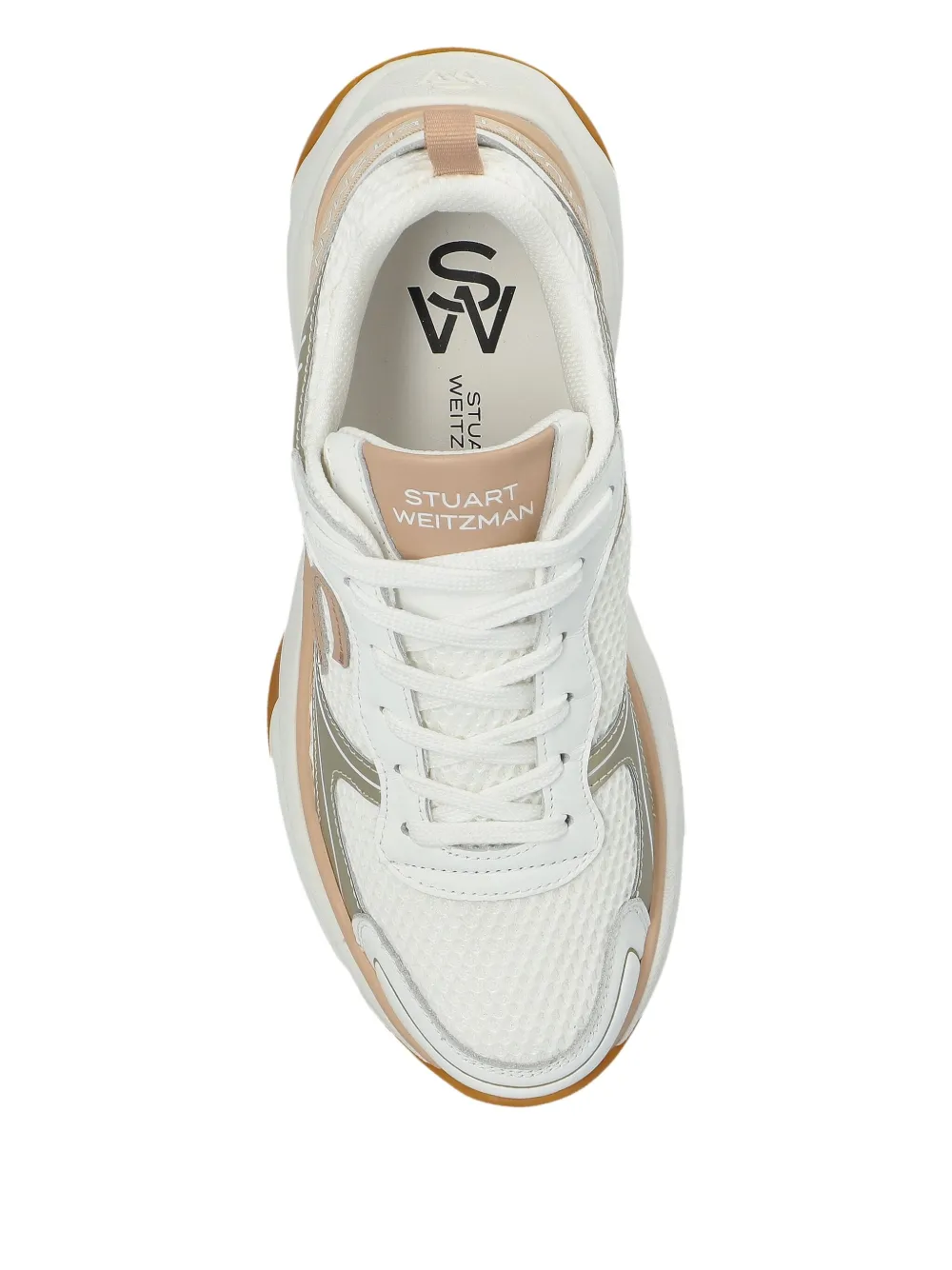 Stuart Weitzman Sneakers verfraaid met logo WHITE BARELY BEIGE PLATINUM