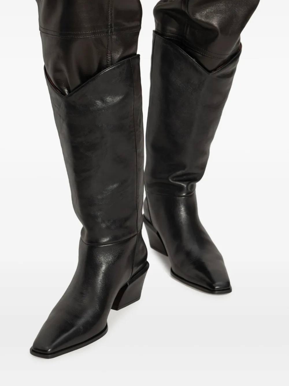 Paris Texas 50mm Bettina leather pointed-toe boots Black