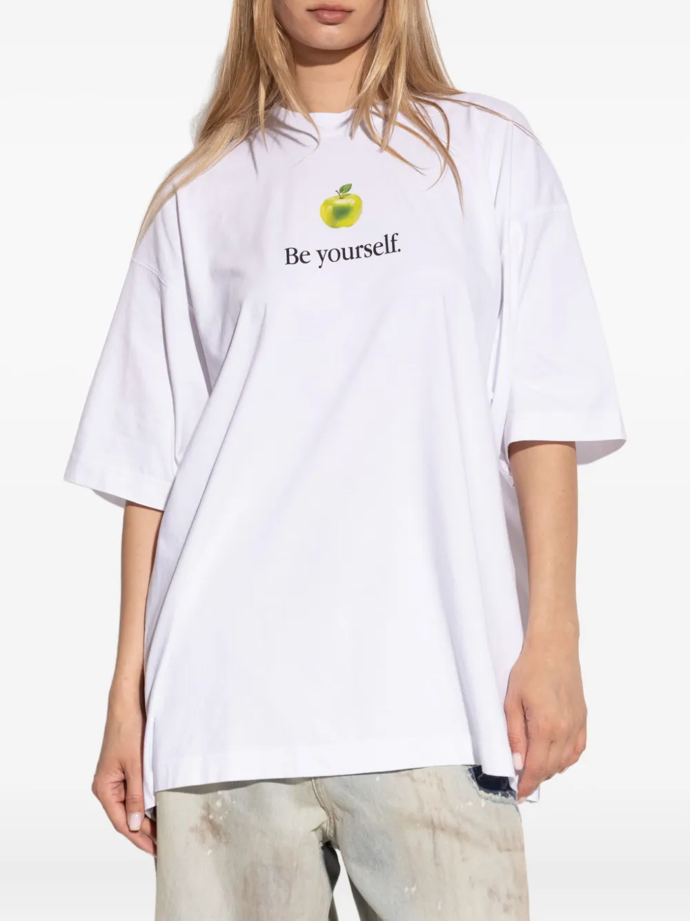 VETEMENTS T-shirt met appelprint Wit