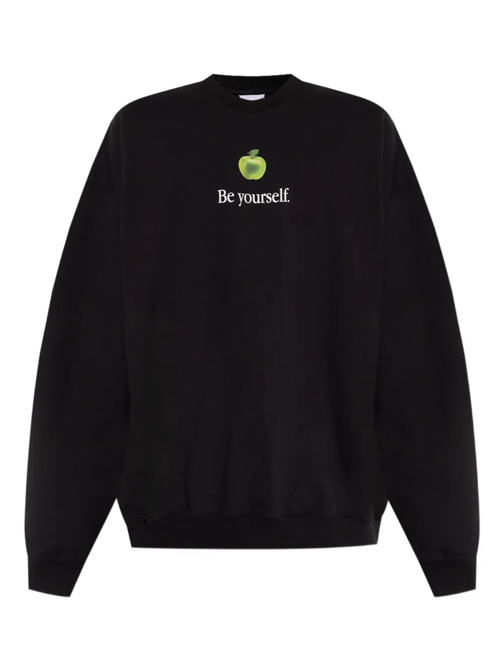 VETE TS Sweater met appelprint Zwart