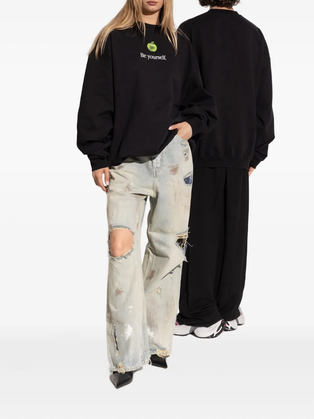 VETEMENTS Sweater met appelprint Zwart