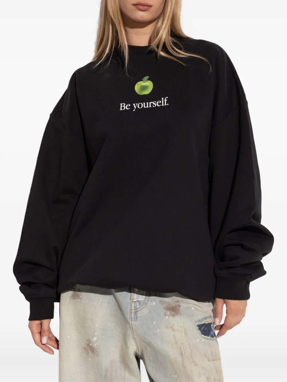 VETEMENTS Sweater met appelprint Zwart