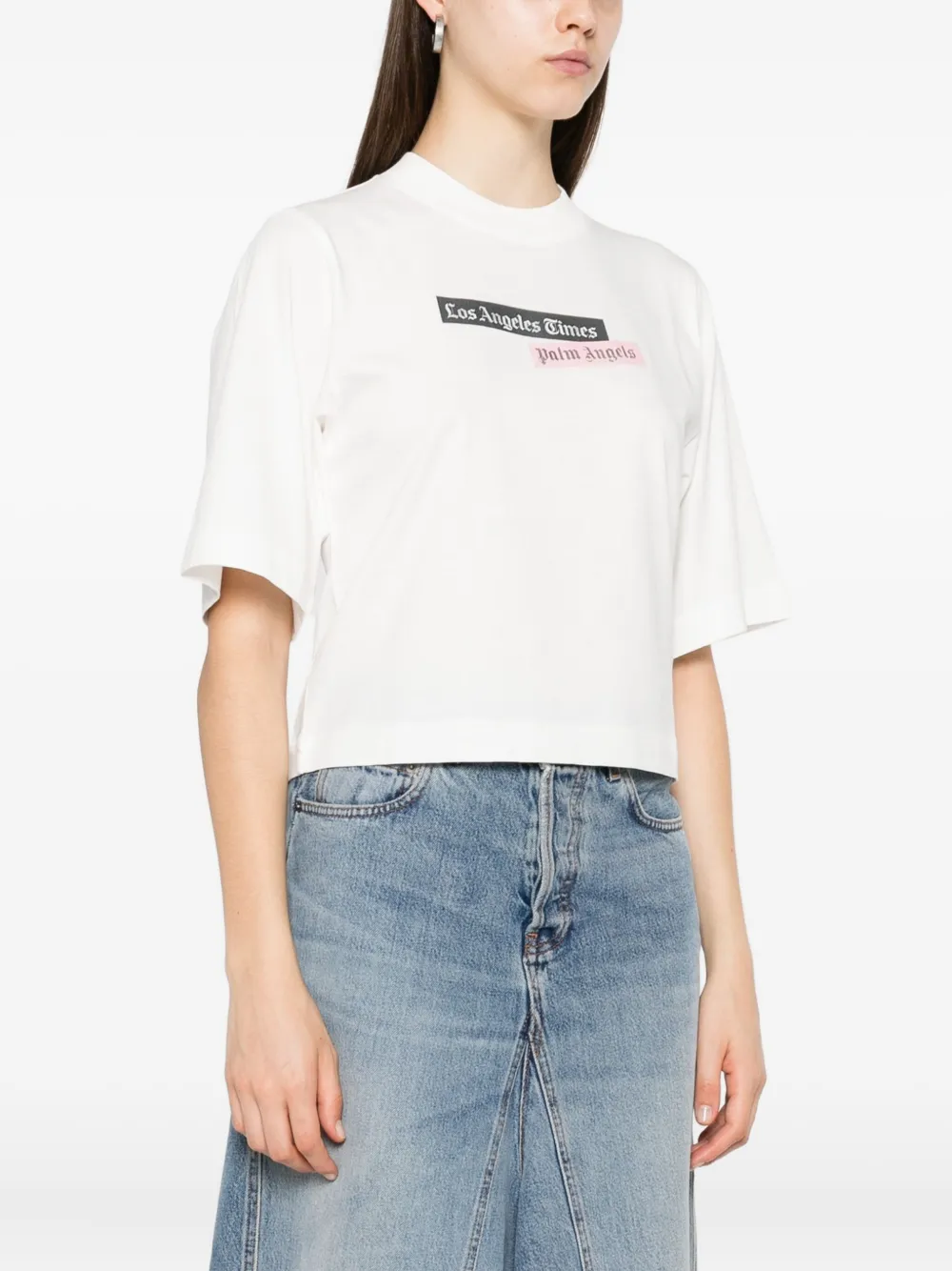 Palm Angels T-shirt met logoprint Wit