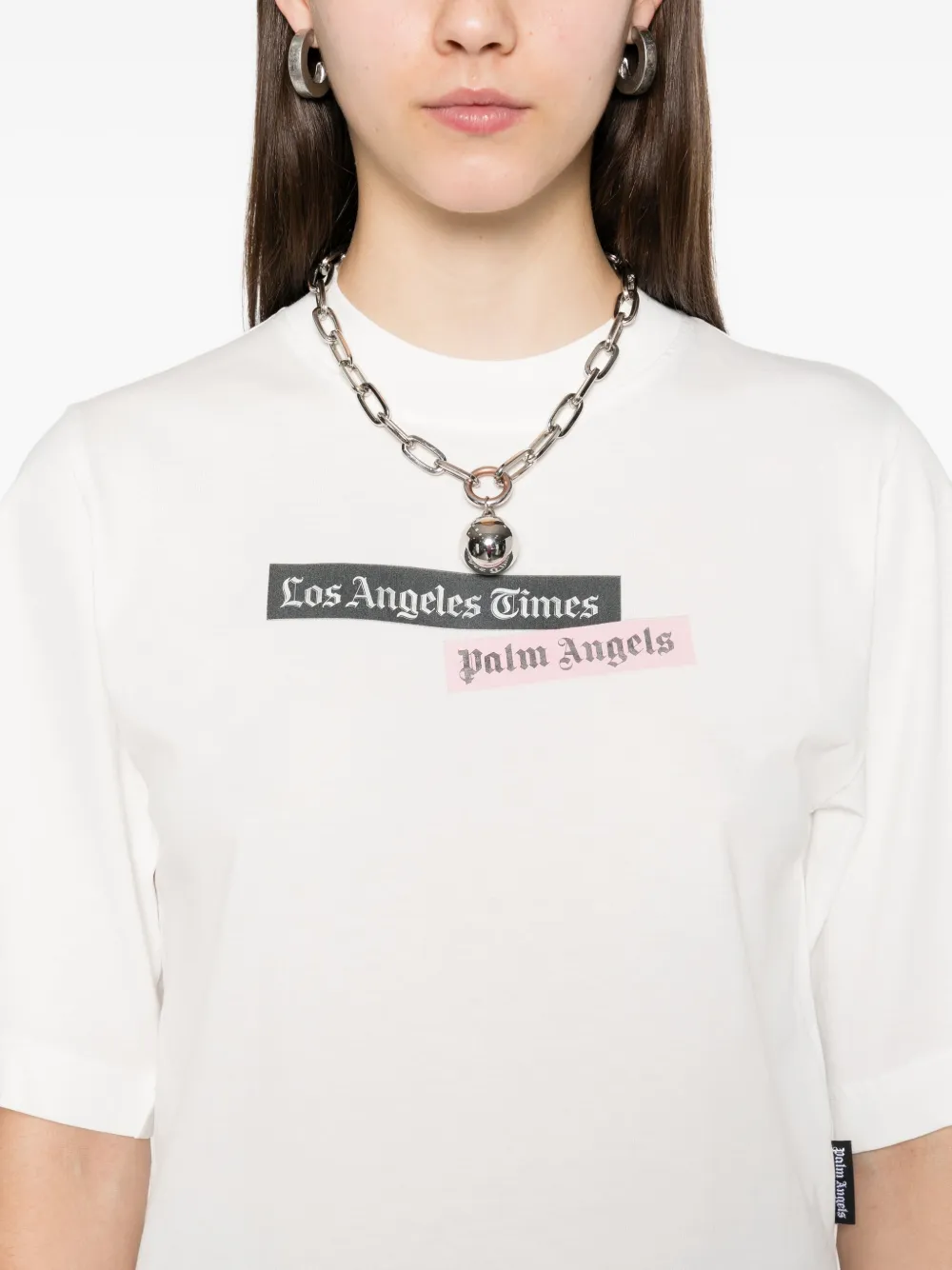 Palm Angels T-shirt met logoprint Wit
