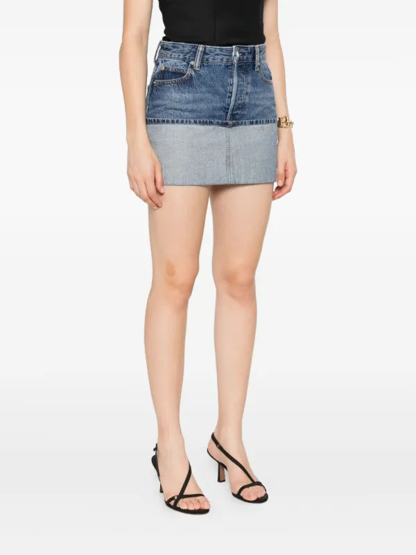 ミニスカート ALEXANDER WANG Women Mini Skirts 4DC3245459 BLUE Alexander Wang logo-embroidered Denim Mini Skirt | Blue