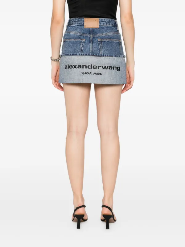 【関税&送料込】Alexander Wang Denim Mini Skirt Alexander Wang crystal-embellished Denim Mini Skirt | Blue