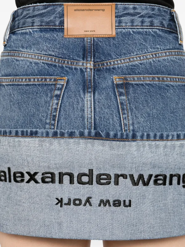 Alexander Wang logo-embroidered Denim Mini Skirt | Blue