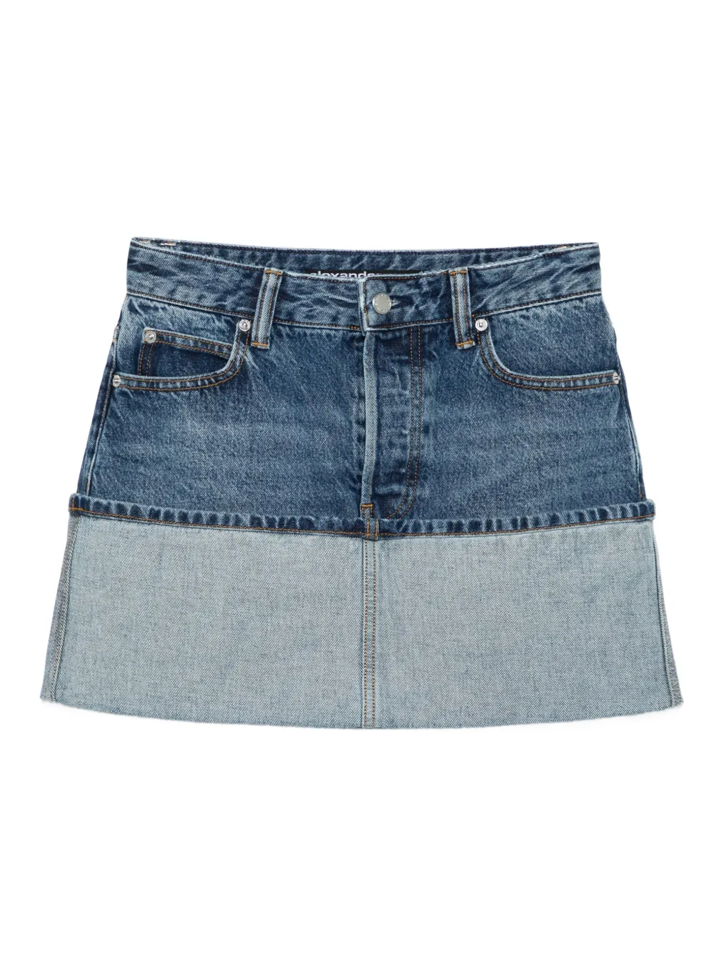 Alexander Wang logo-embroidered denim mini skirt | Blue | Image 1