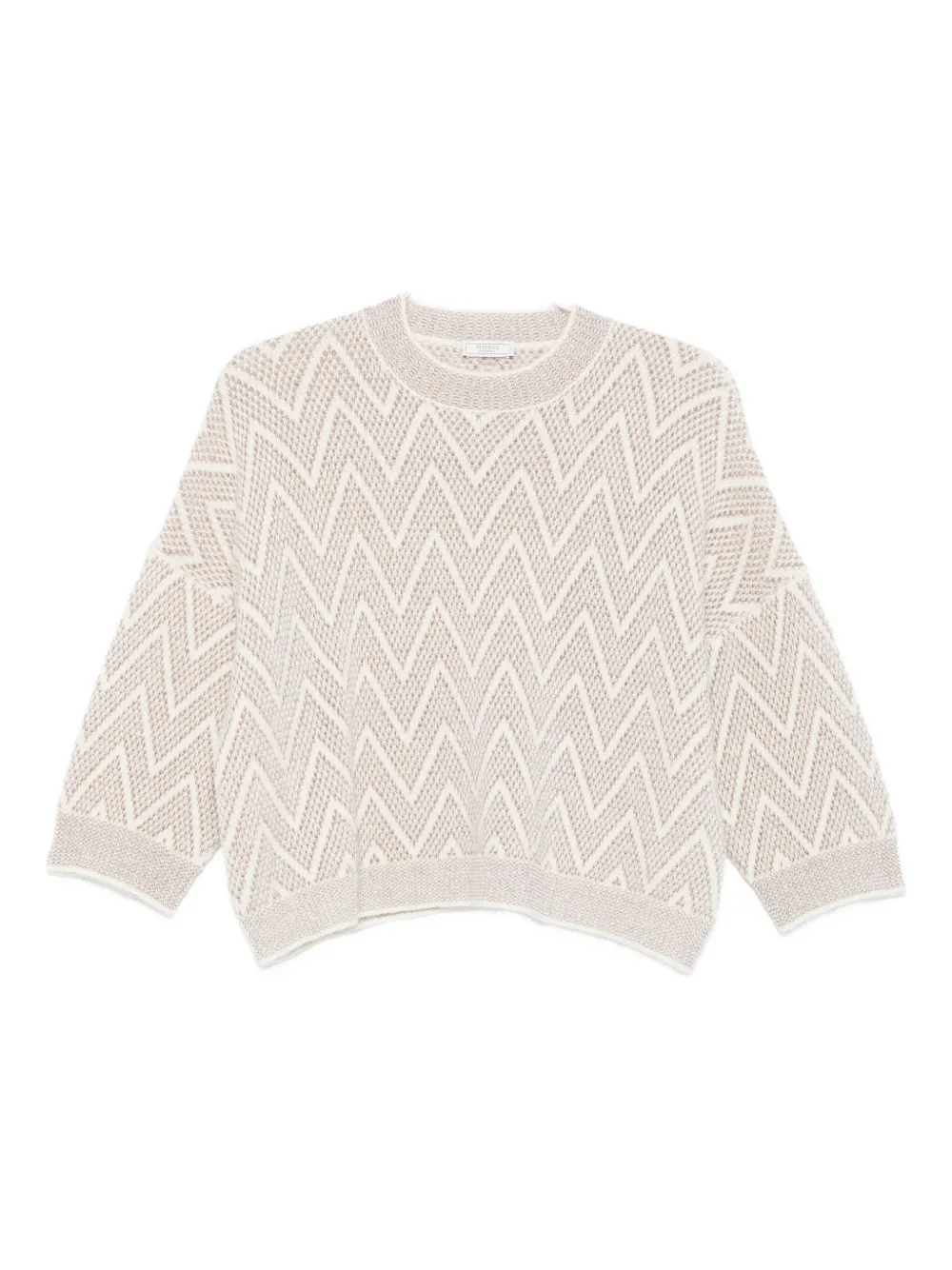 Peserico Trui met zigzagpatroon Beige