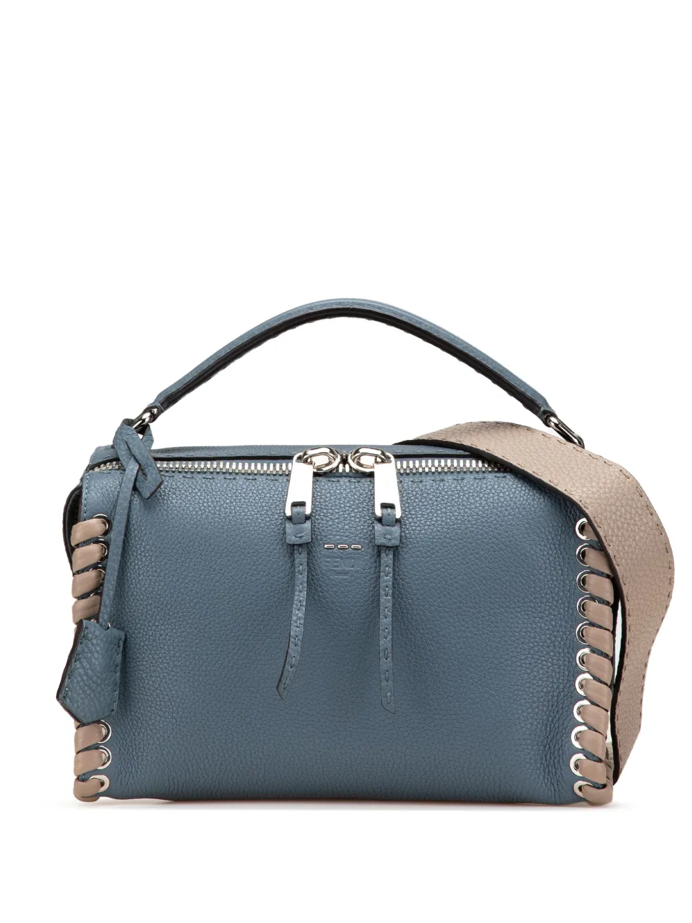 Fendi Pre-Owned 2010-2025 Leather Selleria Lei Whipstitch satchel | Blue | Image 1