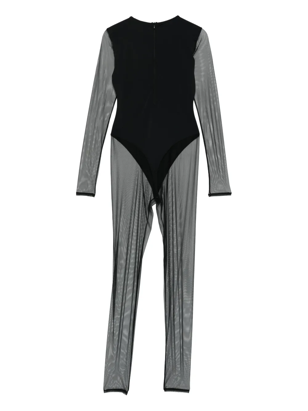 Maison Close Pure Tentation mesh catsuit met V-hals Zwart