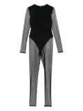Maison Close Pure Tentation V-neck mesh catsuit - Black