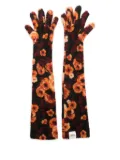 Ruslan Baginskiy floral-print long gloves - Black