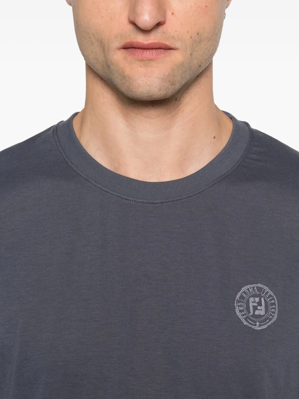 FENDI T-shirt met logodetail Blauw