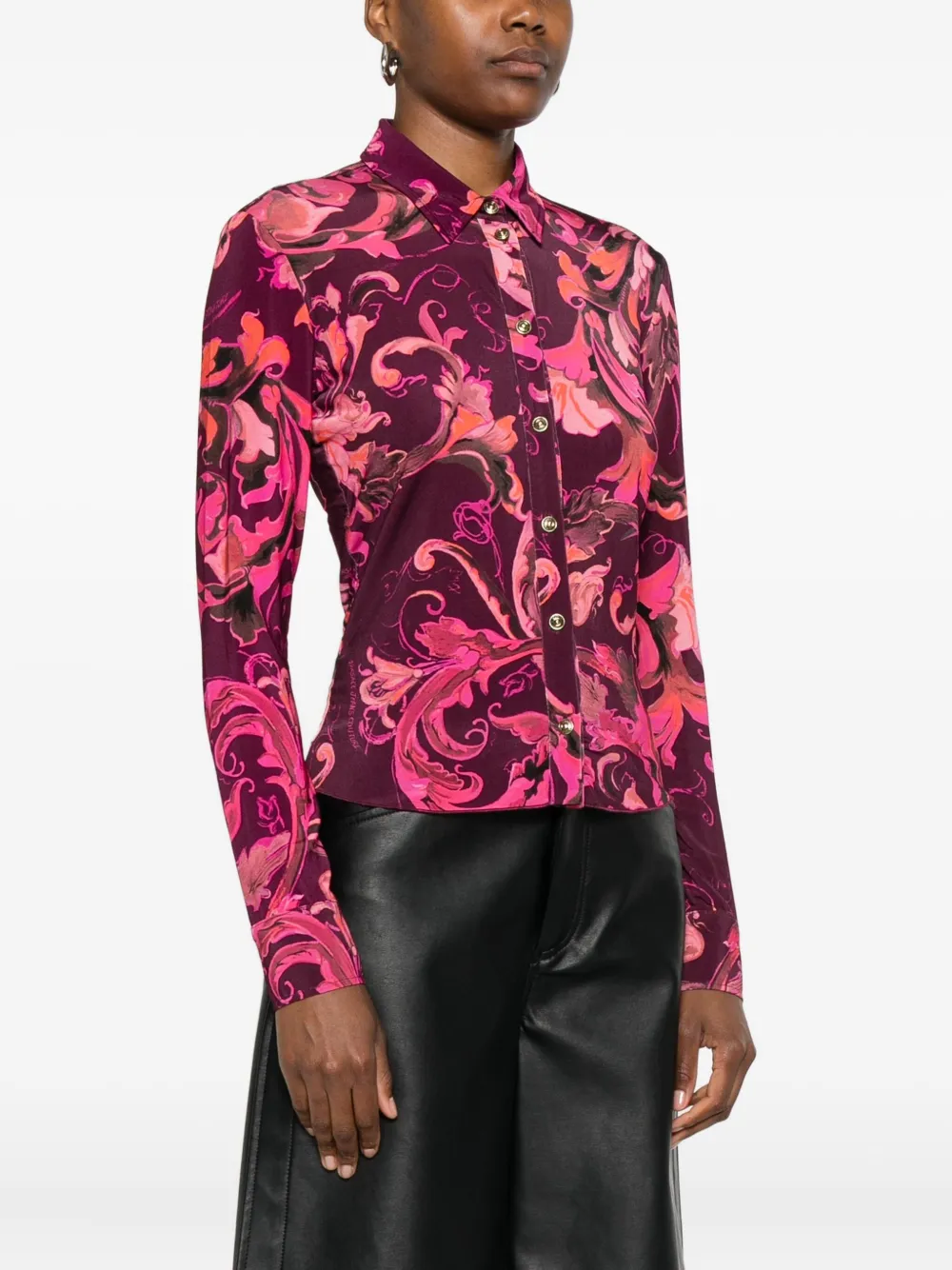 Versace Jeans Couture Porcelain Barocco button-up blouse Rood