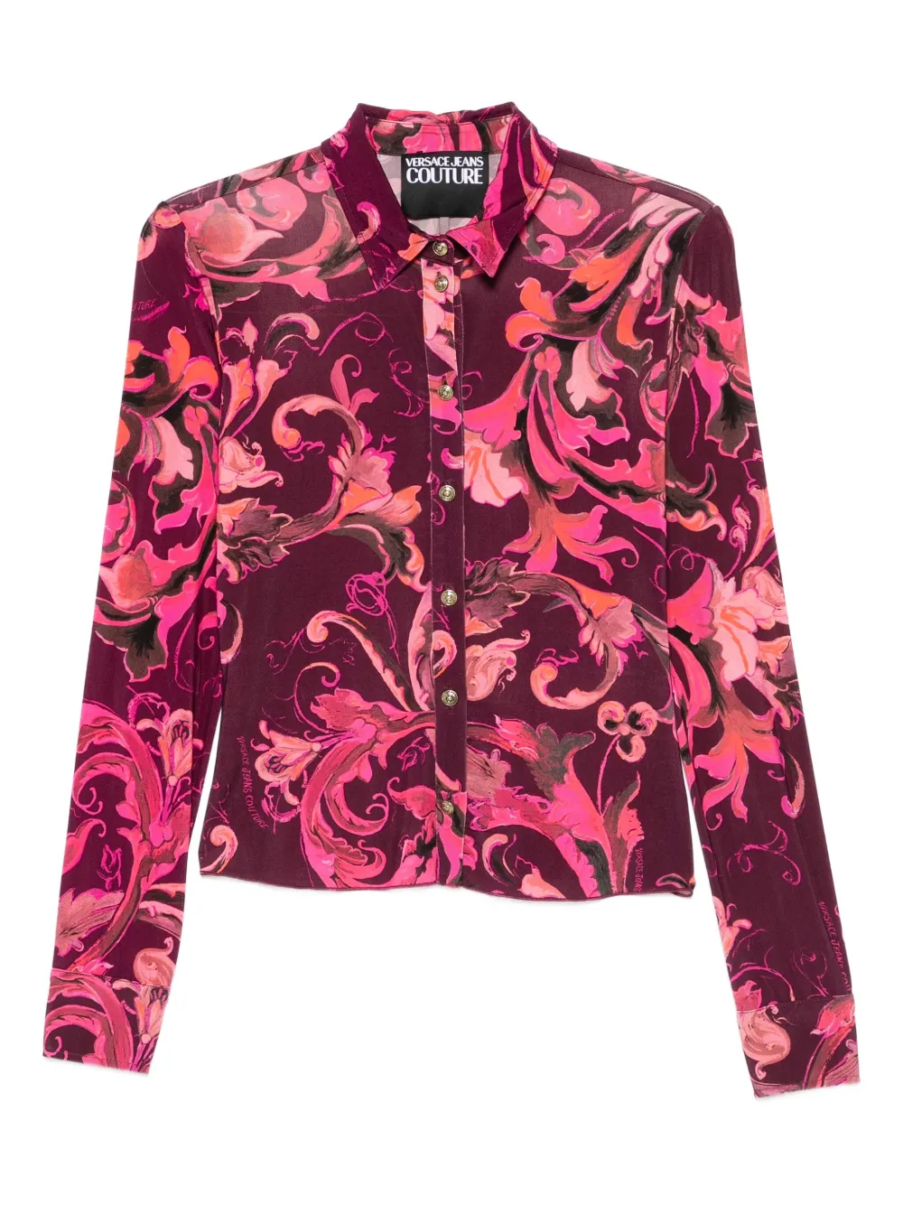 Versace Jeans Couture Porcelain Barocco button-up blouse Rood