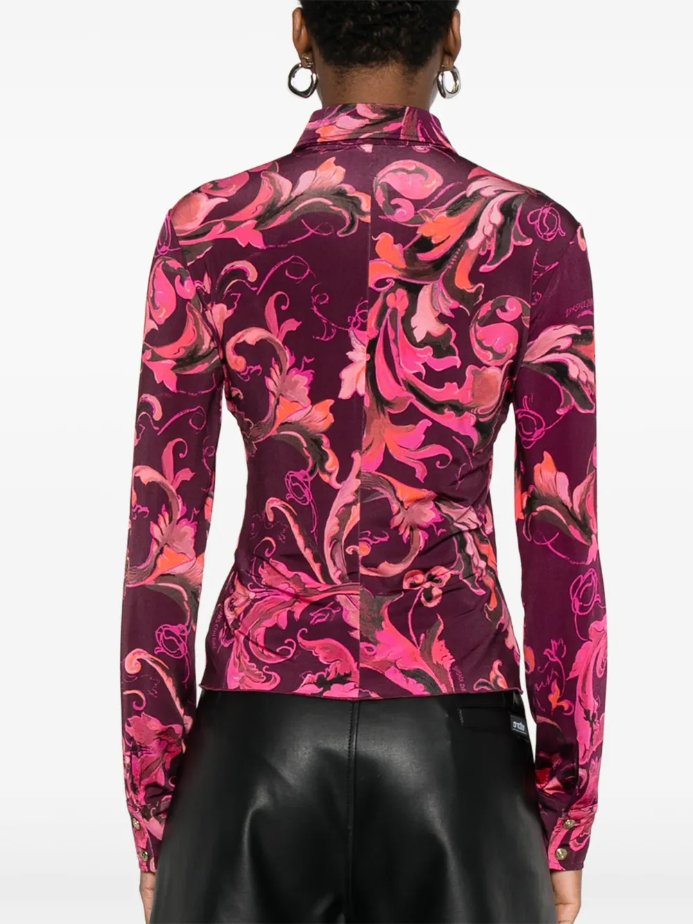Versace Jeans Couture Porcelain Barocco button-up blouse Rood