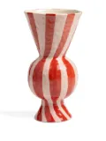 &k Amsterdam Rhombic striped vase (29.5cm x 16cm) - Red