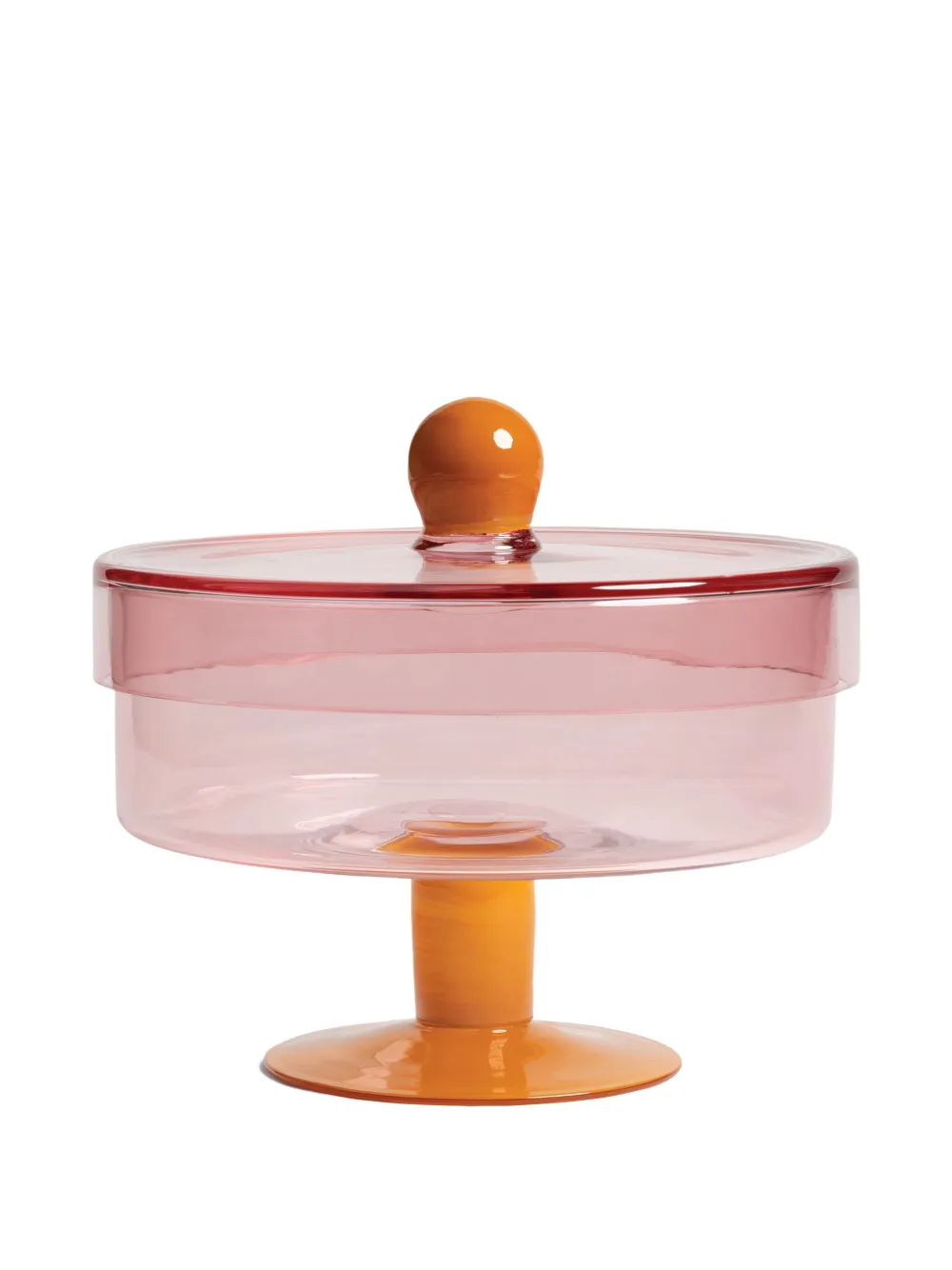 &k Amsterdam Duo pedestal jar (22cm) | Orange | Image 1