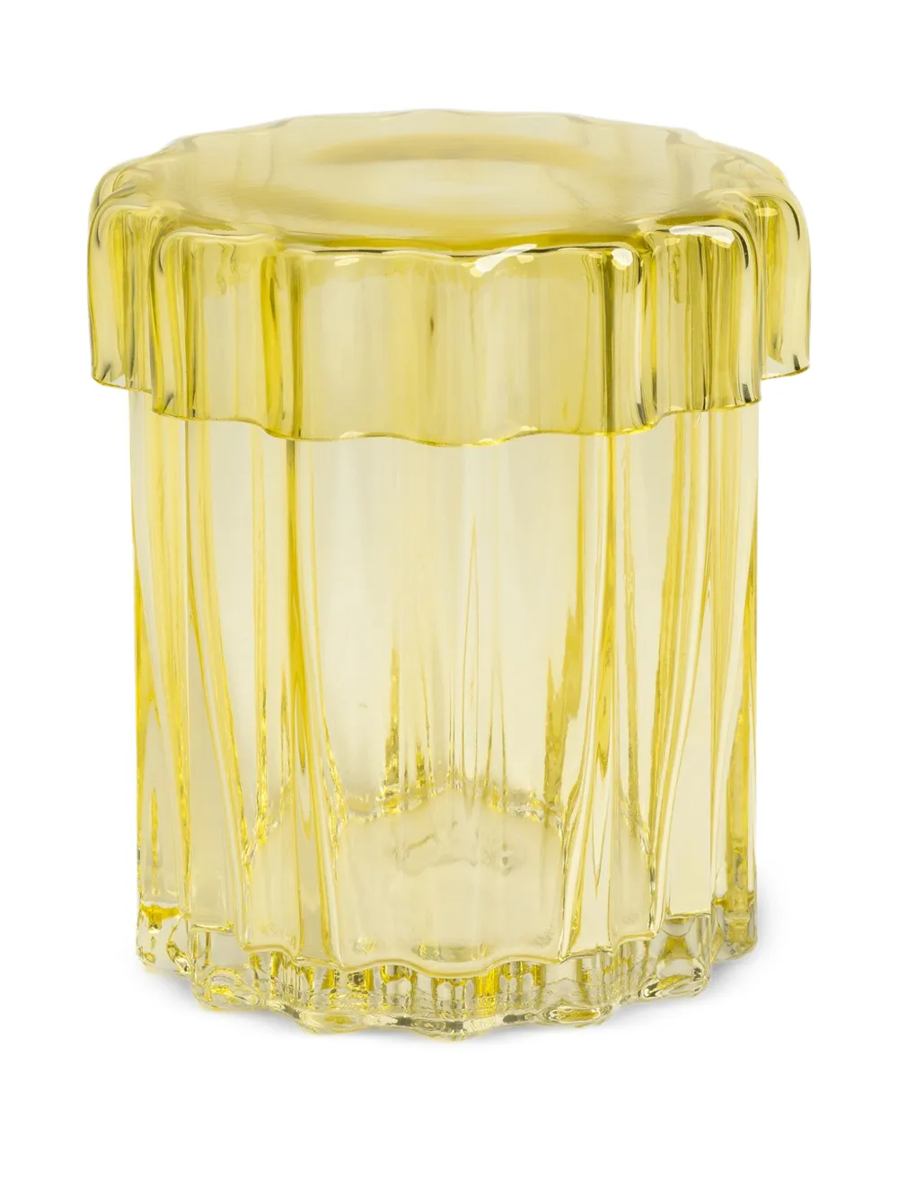 &k Amsterdam Astral fluted lidded jar (15cm x 13.5cm) | Yellow | Image 1