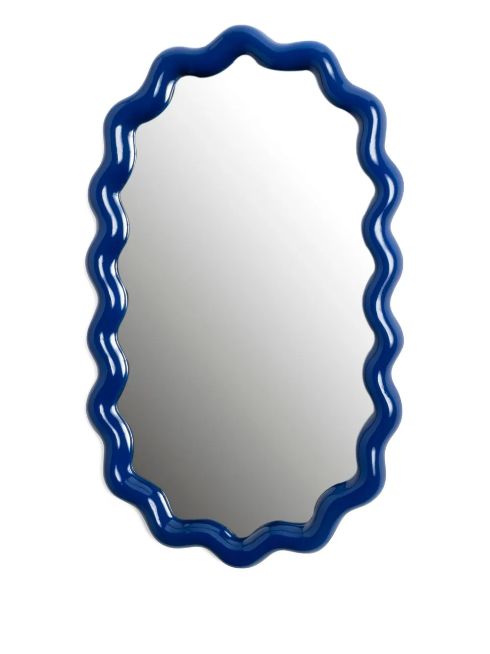 &k Amsterdam Spiegel met zigzag-patroon (40 cm x 24 cm) - Blauw
