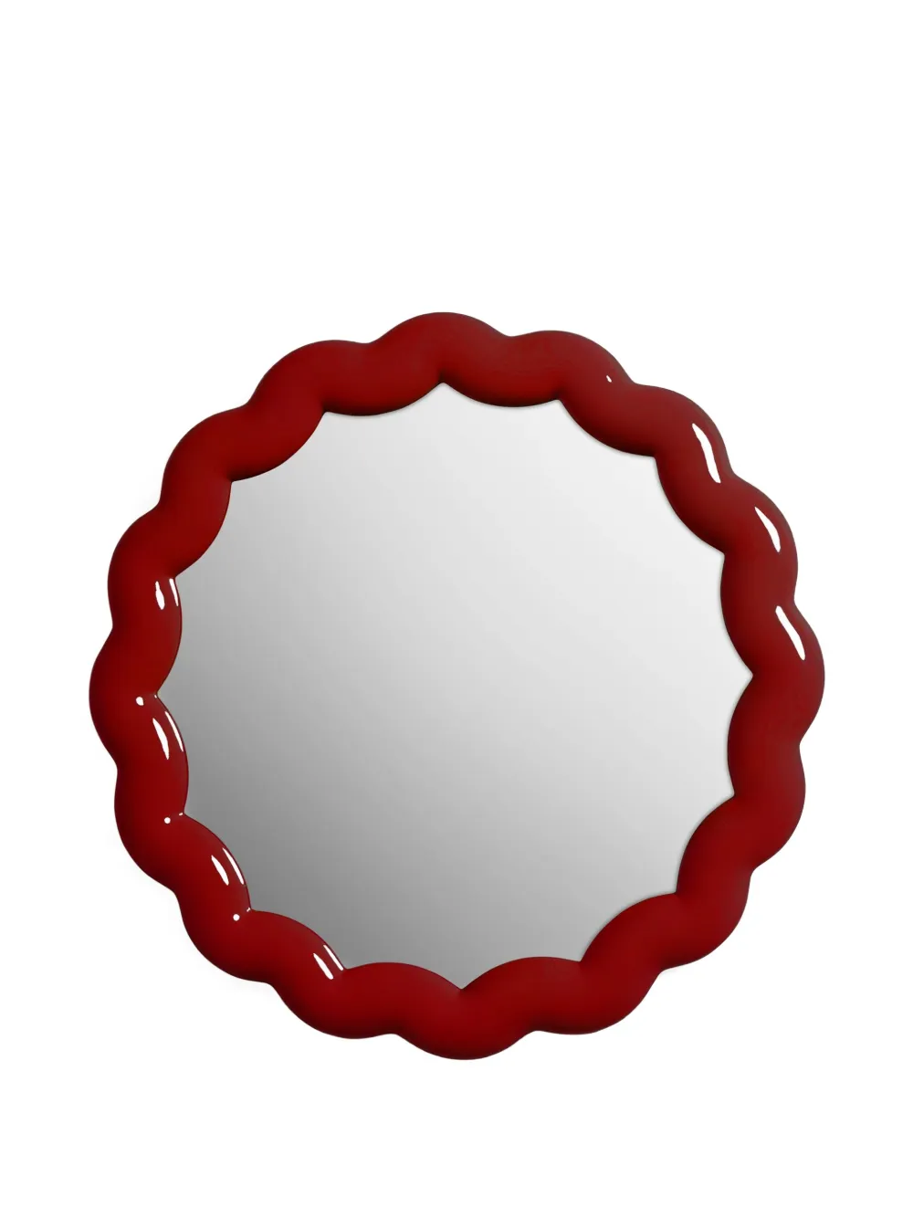 &k Amsterdam Zigzag round mirror | Red | Image 1