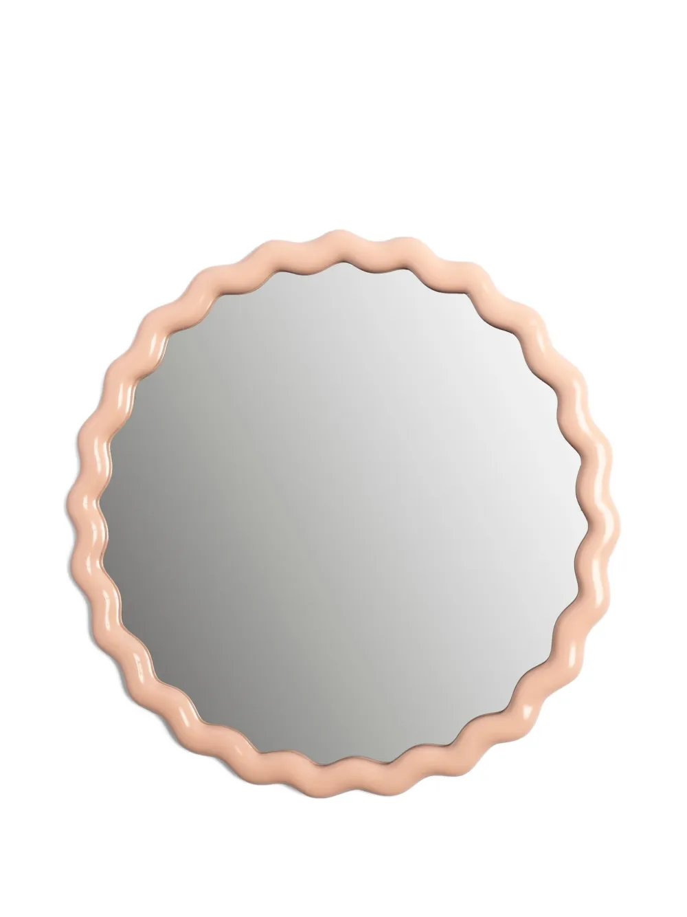 &k Amsterdam Zigzag round mirror (50cm) | Neutrals | Image 1