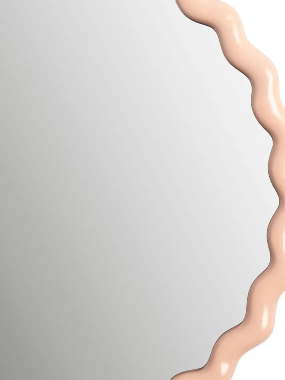 &k Amsterdam Ronde spiegel met zigzag-patroon (50 cm) - Beige