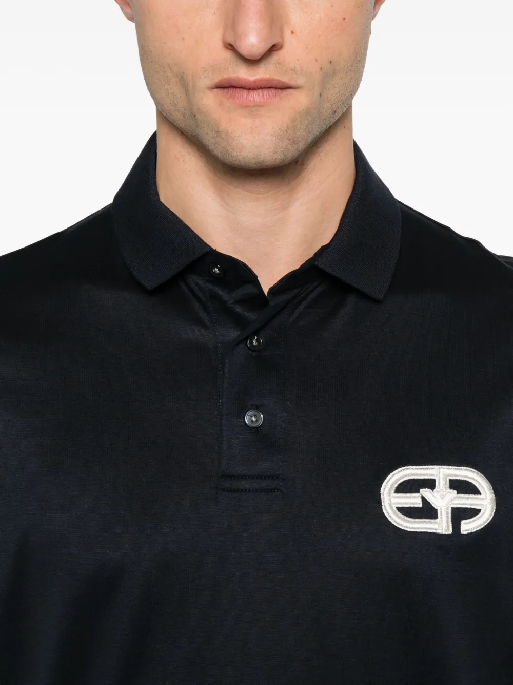 Emporio Armani Poloshirt met geborduurd logo Blauw
