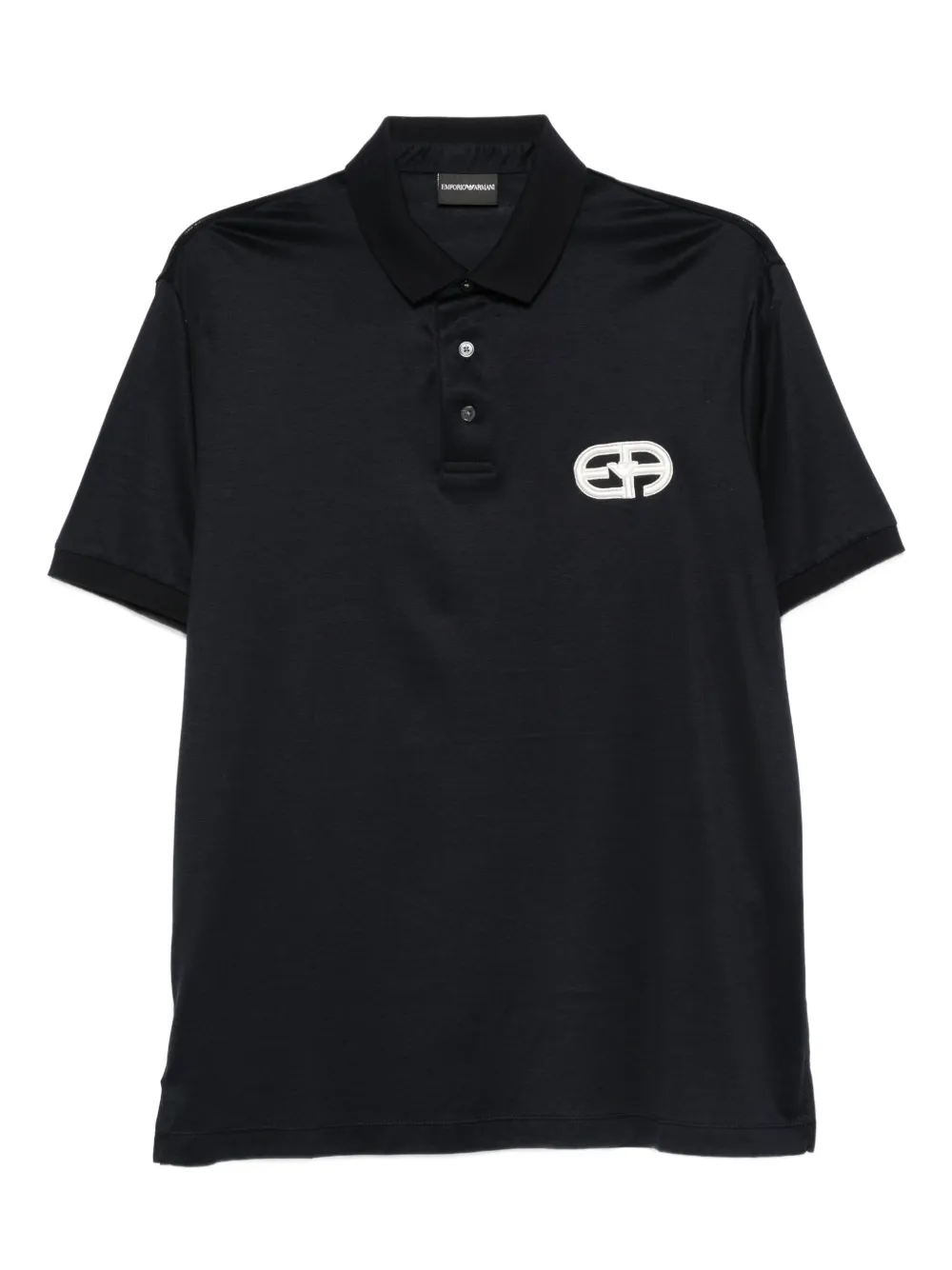 Emporio Armani logo-embroidered polo shirt | Blue | Image 1