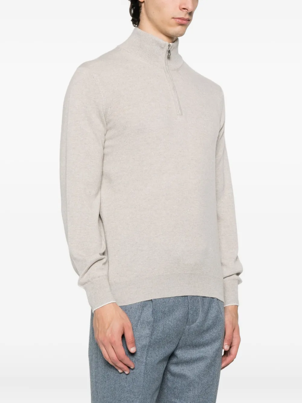 Brunello Cucinelli Trui met rits Beige