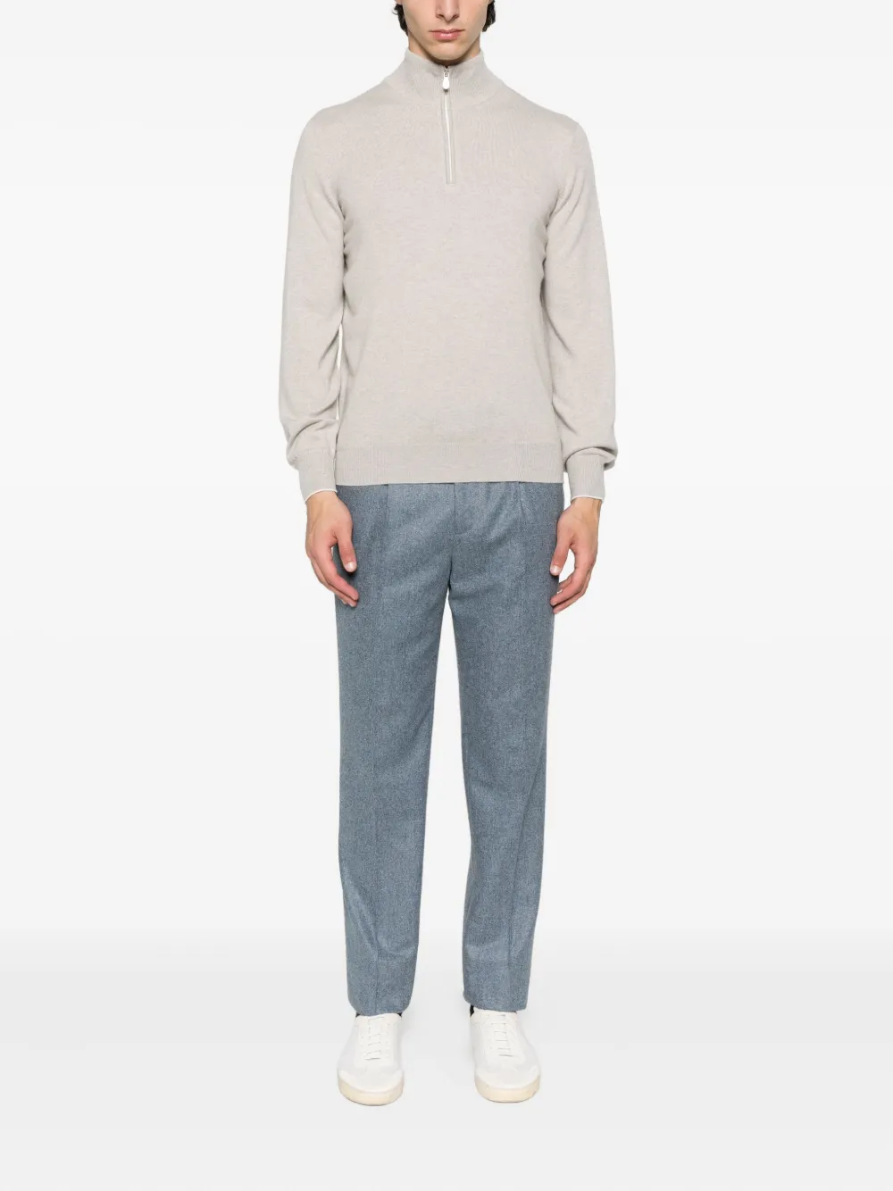 Brunello Cucinelli Trui met rits Beige