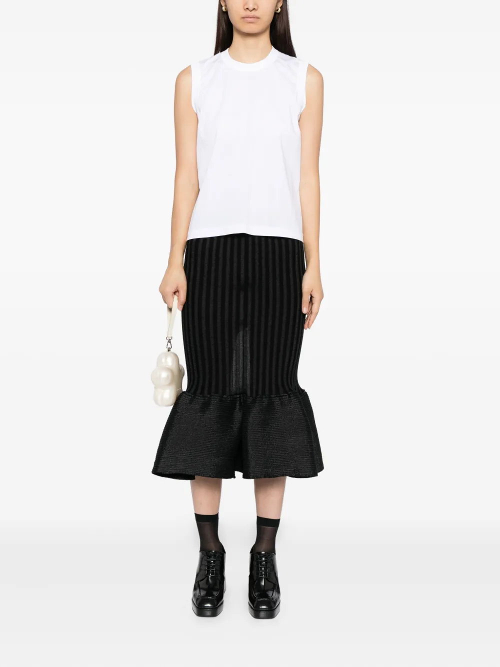 Noir Kei Ninomiya Cotton Tank Top In White