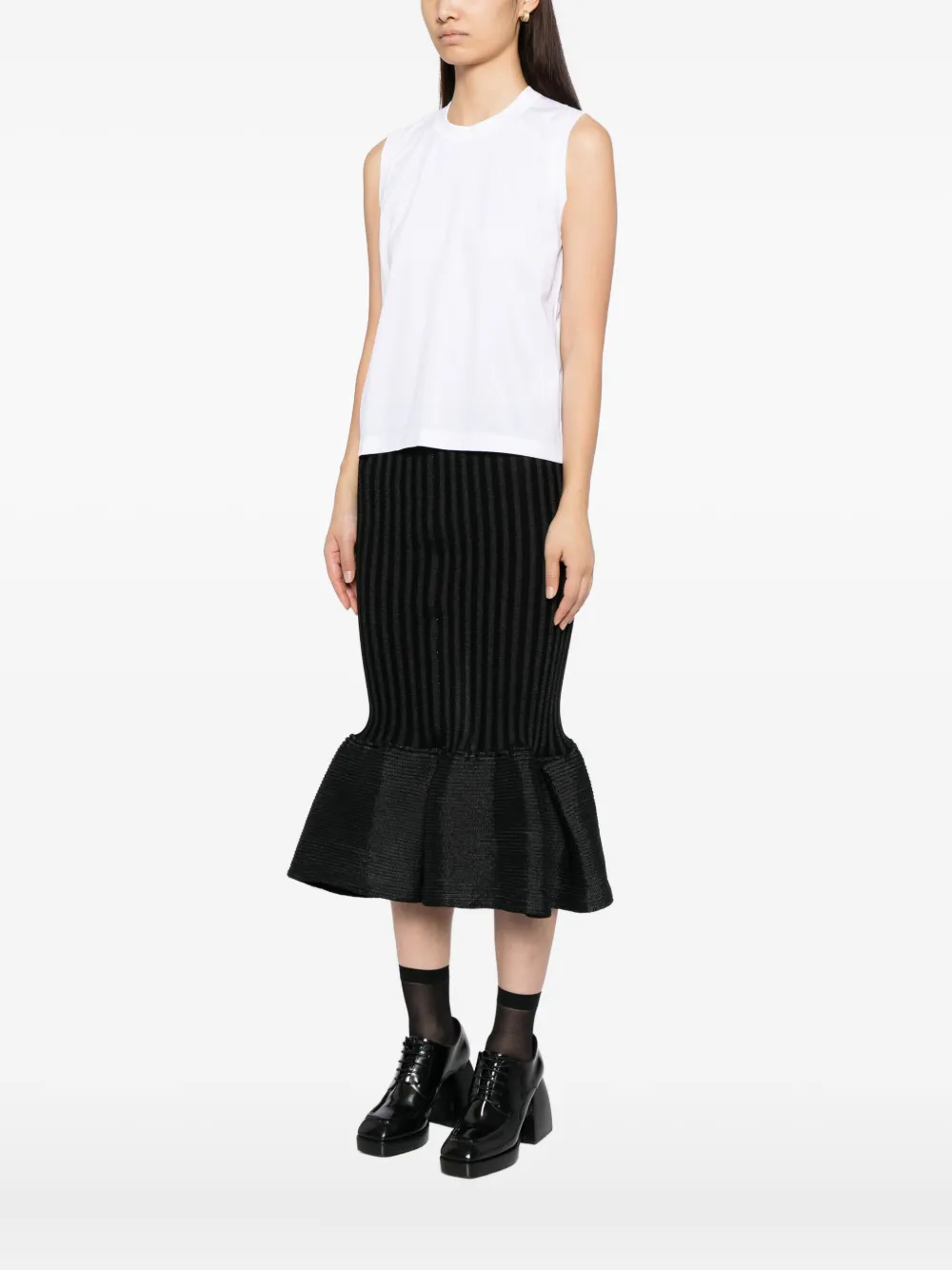 Noir Kei Ninomiya Cotton Tank Top In White