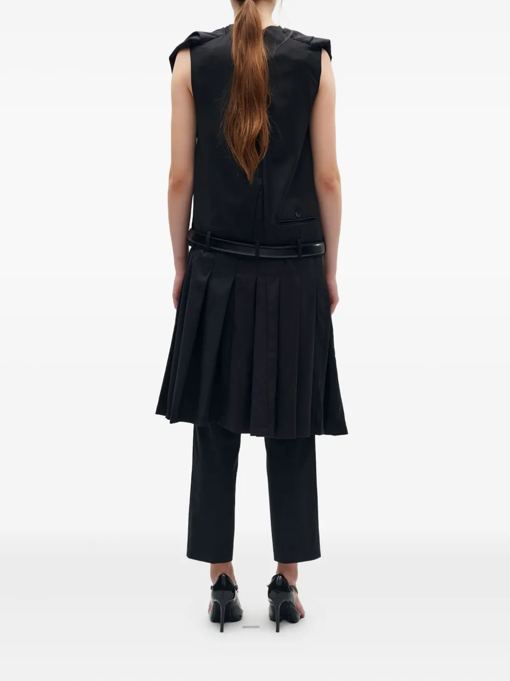 Hodakova Upside Down Pleated Midi Dress In Black