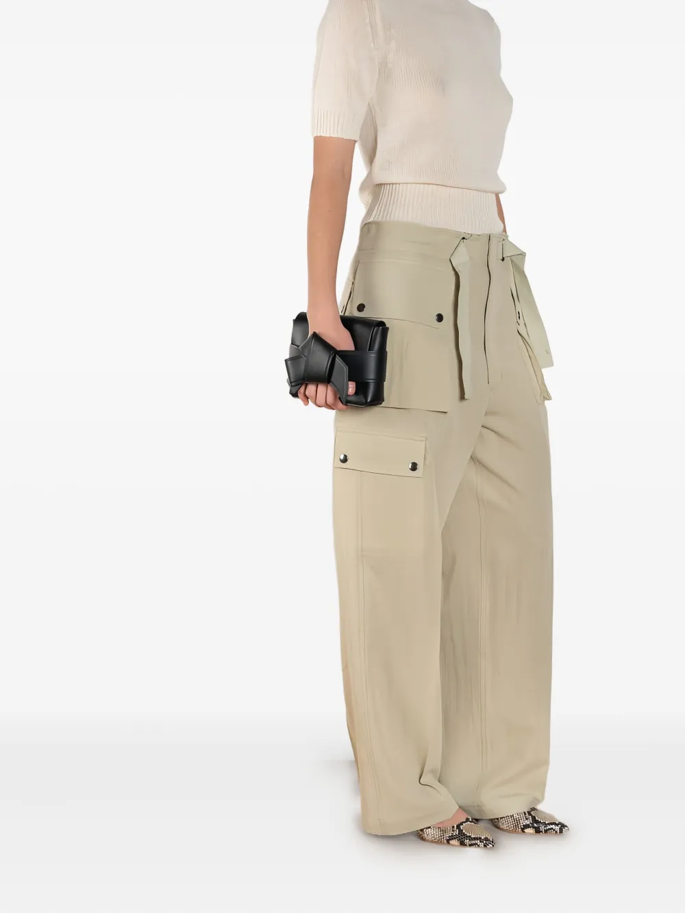 Auralee Cargo Wide-leg Trousers In Brown