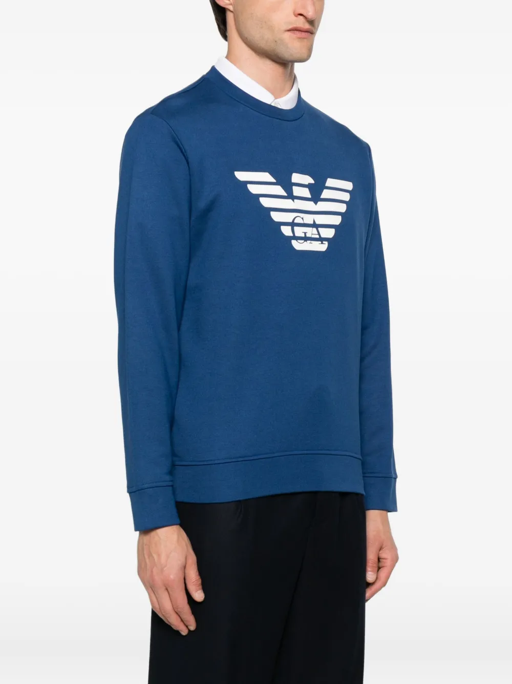 Emporio Armani Sweater met logo van adelaar Blauw