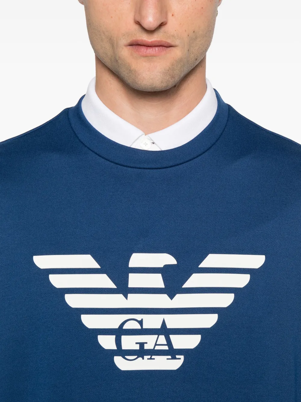 Emporio Armani Sweater met logo van adelaar Blauw