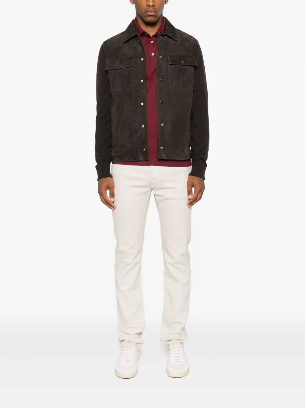 Fedeli long-sleeve polo shirt Rood