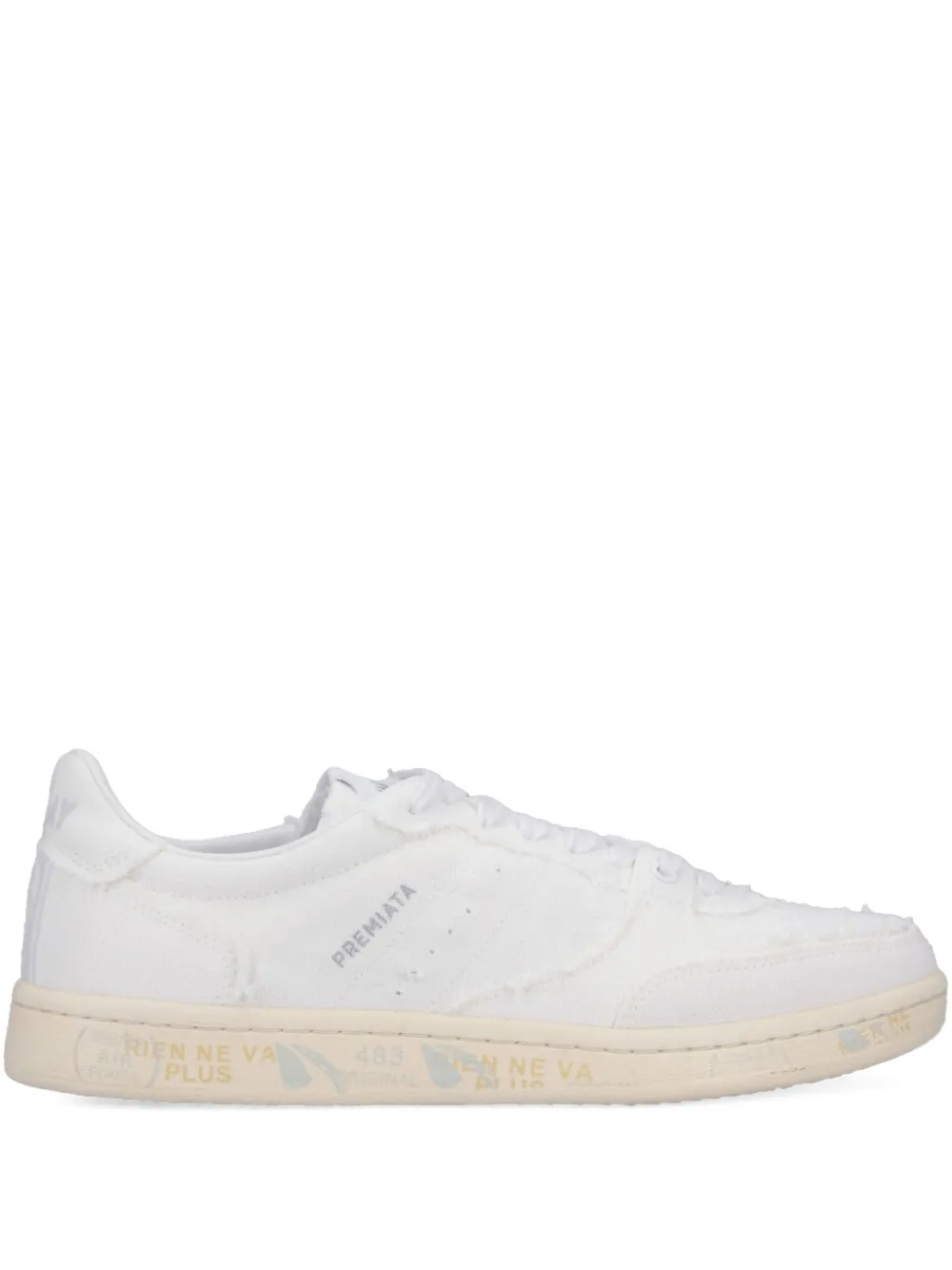 Premiata BSKT Clayd frayed-detail sneakers | White | Image 1