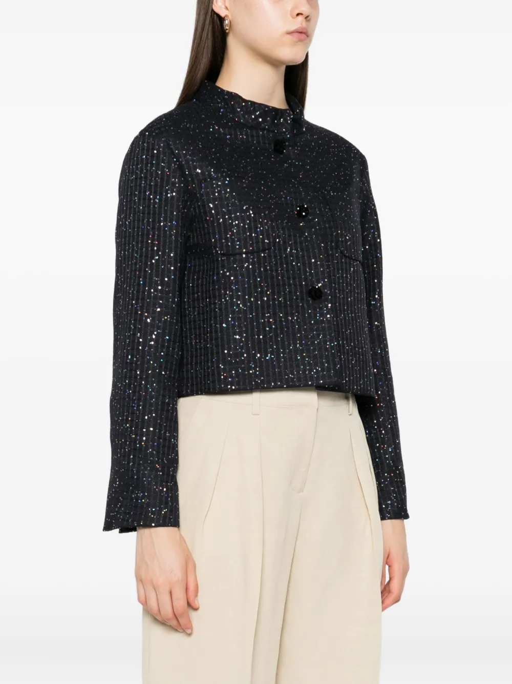 Max Mara sequin-embellished jacket Blauw