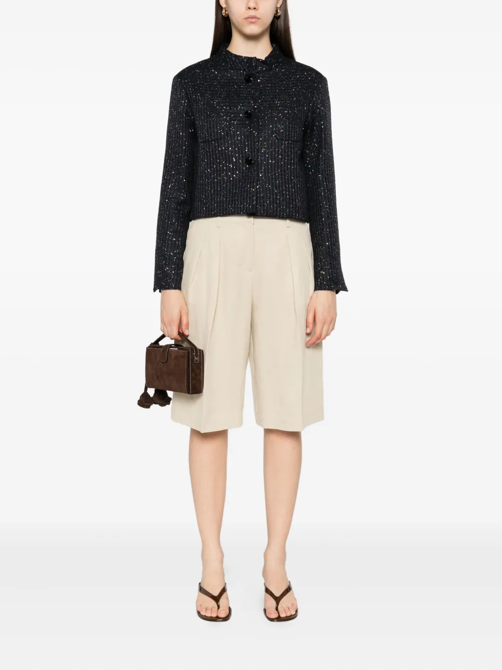 Max Mara sequin-embellished jacket Blauw